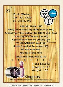 1990 Collect-A-Card Kingpins #27 Dick Weber Back
